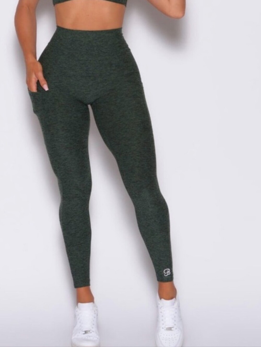 Bombshell V Back High-Waist Leggings Hunter Green XL - Picture 5 of 16